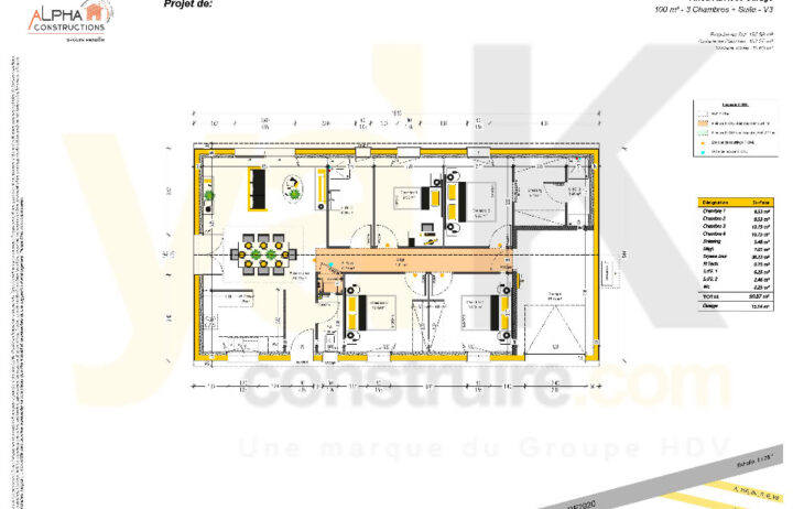 votre maison de 100m2 sur un terrain de 780m2 sur la commune de La Sauve au prix de 283000€ avec Alpha Constructions